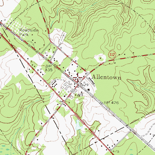 Topographic Map of Allentown Volunteer Fire Department, GA