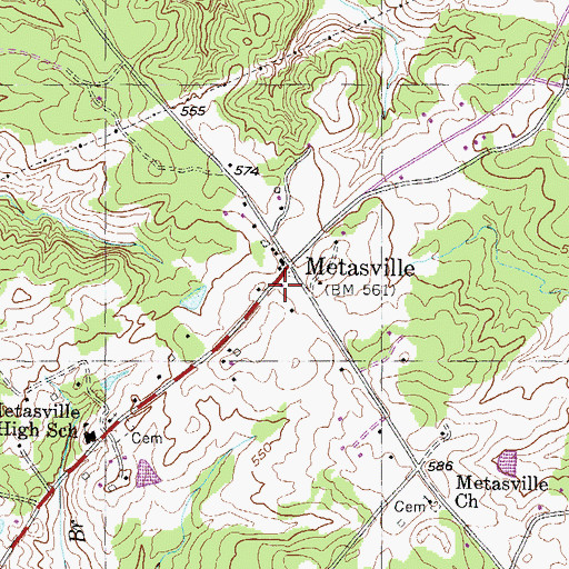 Topographic Map of Metasville Fire Department, GA