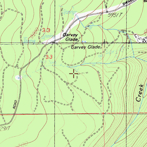 Topographic Map of Garvey Glade, CA