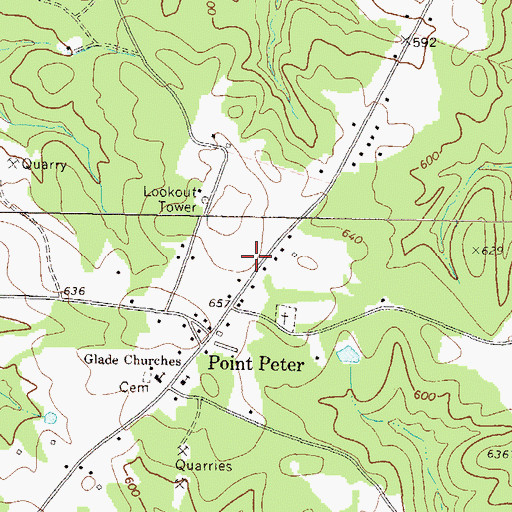 Topographic Map of Glade Volunteer Fire Department, GA
