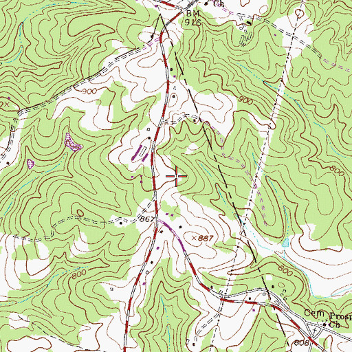 Topographic Map of Stephens County Fire Department Station 7, GA