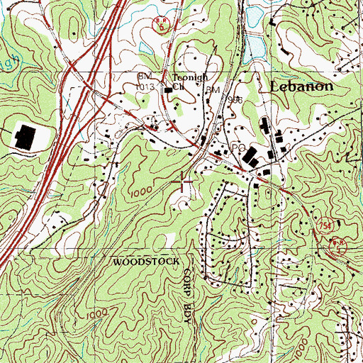Topographic Map of Woodstock Fire Department Station 24, GA