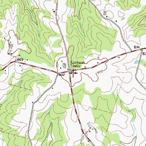 Topographic Map of Poca Volunteer Fire Department Station 2, GA