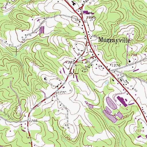Topographic Map of Hall County Fire Station 11, GA