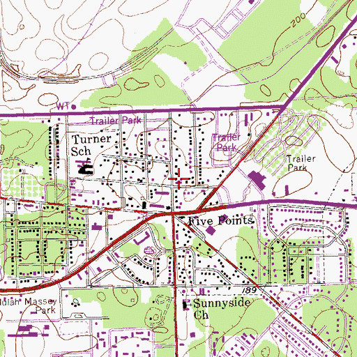 Topographic Map of Albany Fire Department Station 7, GA