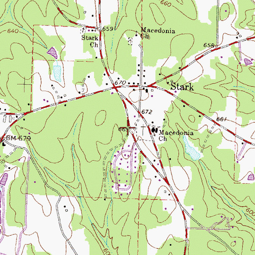 Topographic Map of Butts County Volunteer Fire Department Station 6, GA