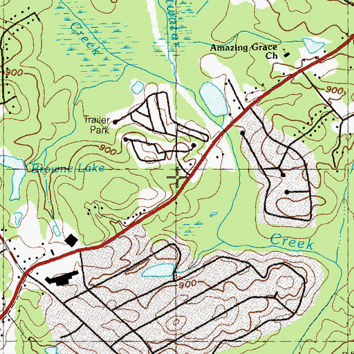 Topographic Map of Gwinnett County Fire and Emergency Services Station 25, GA