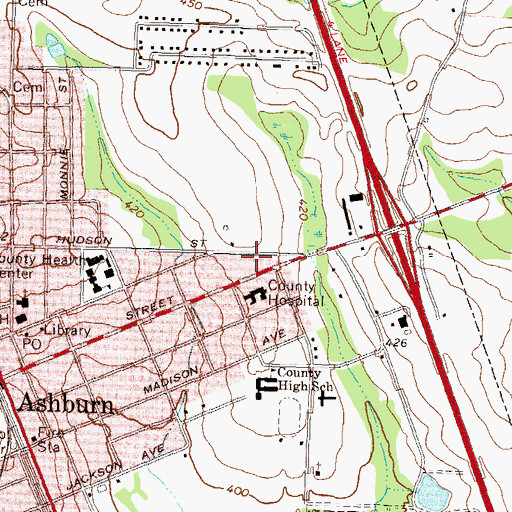 Topographic Map of Turner County Fire and Rescue Headquarters, GA