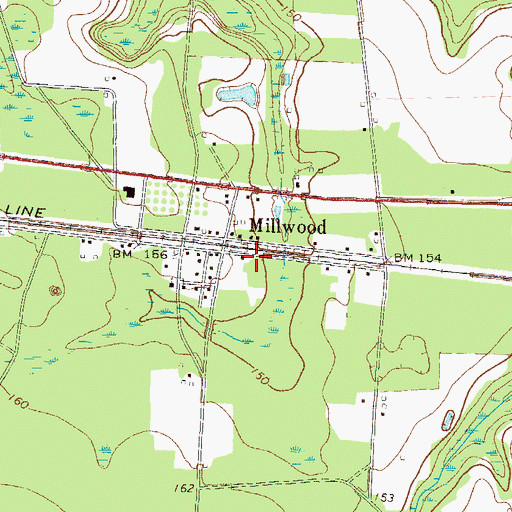Topographic Map of Ware County Fire Rescue Station 7 Millwood, GA