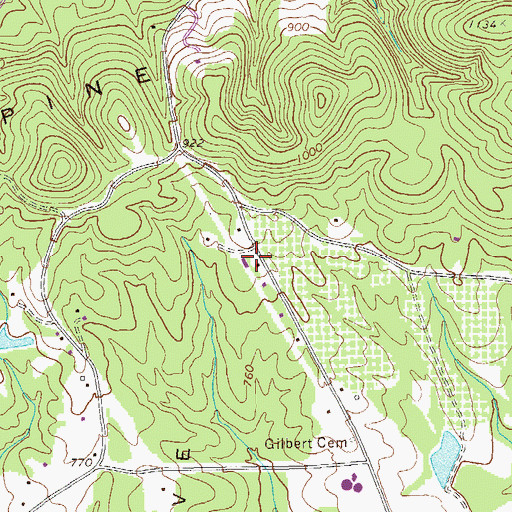 Topographic Map of Meriwether County Volunteer Fire Department Station 9, GA