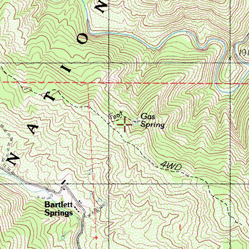 Topographic Map of Gas Spring, CA