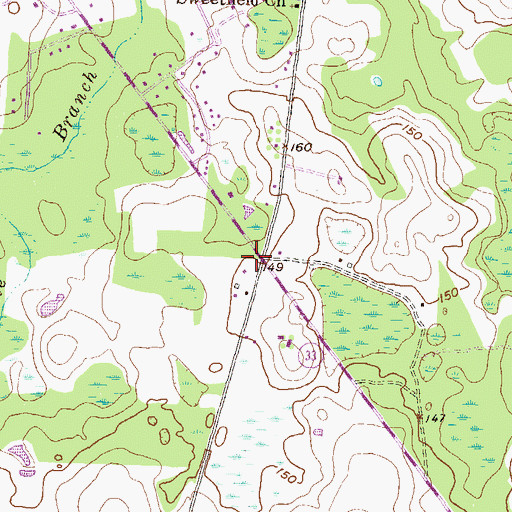 Topographic Map of South Brooks Volunteer Fire Department, GA