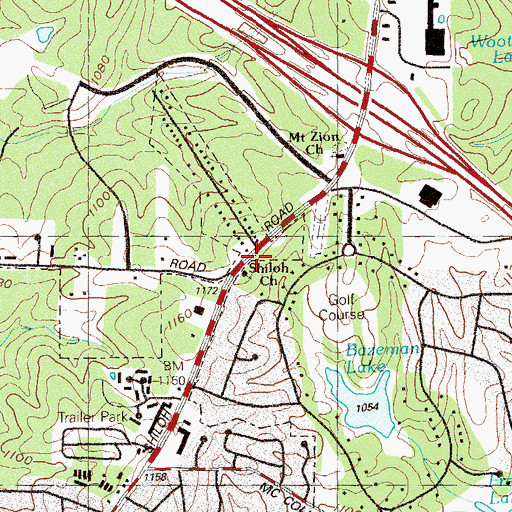Topographic Map of Cobb County Fire and Emergency Services Station 26, GA