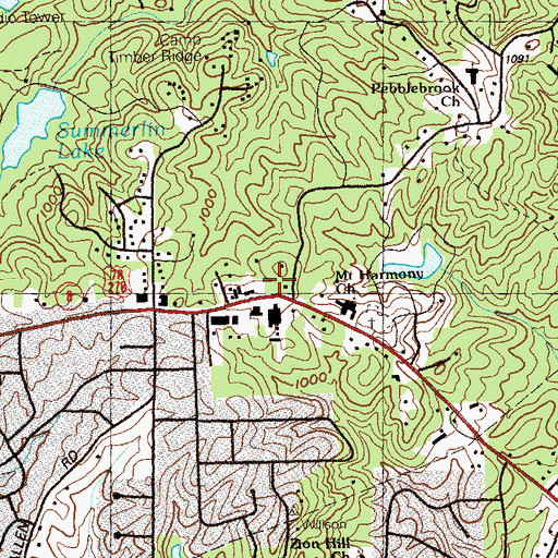 Topographic Map of Cobb County Fire and Emergency Services Station 27, GA
