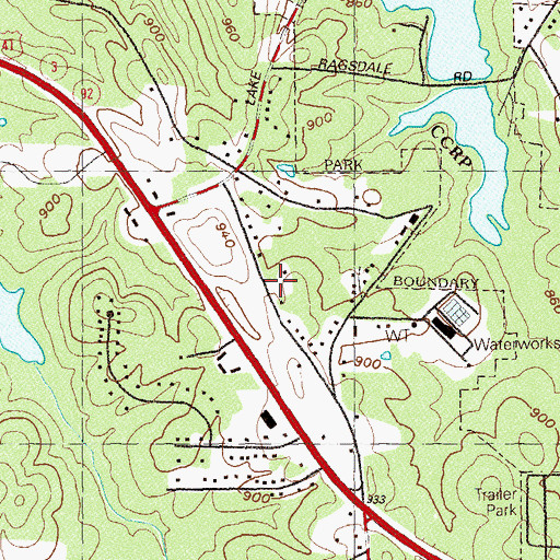 Topographic Map of Cobb County Fire and Emergency Services Station 28, GA