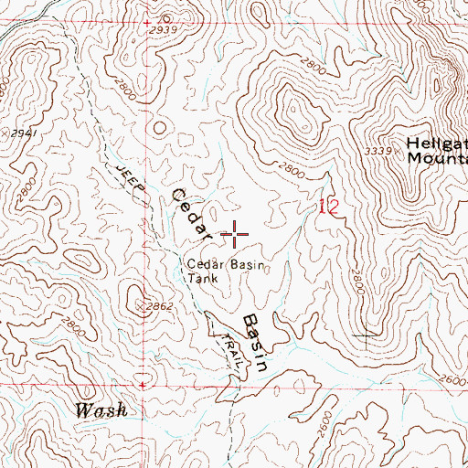 Topographic Map of Cedar Basin, AZ