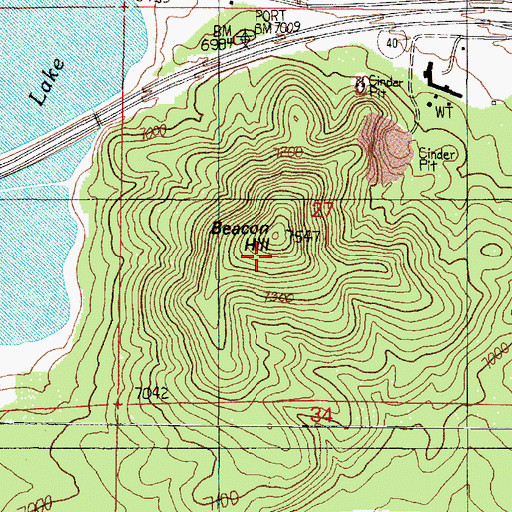 Topographic Map of Beacon Hill, AZ