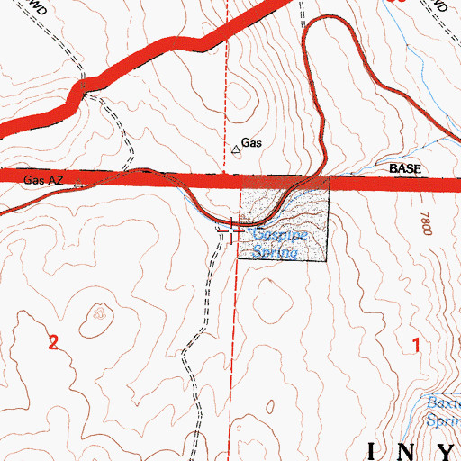 Topographic Map of Gaspipe Spring, CA