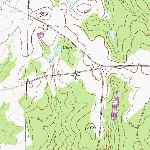 Topographic Map of Morgan County Fire Rescue Department Station 15, GA