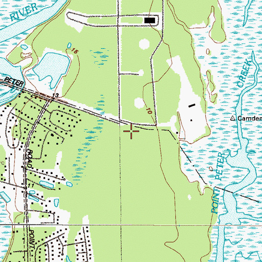 Topographic Map of Saint Marys Fire Department Station 7, GA