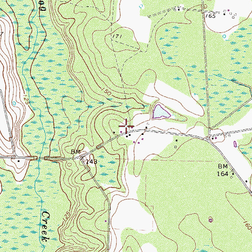 Topographic Map of Ware County Fire Rescue Station 10 Bickley, GA