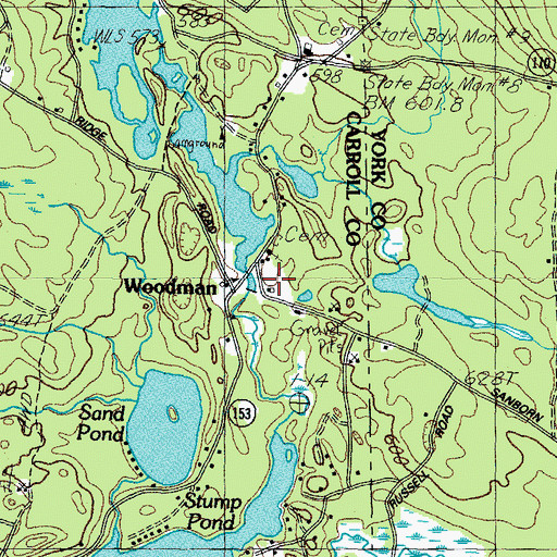 Topographic Map of Wakefield Fire Rescue Station 2, NH