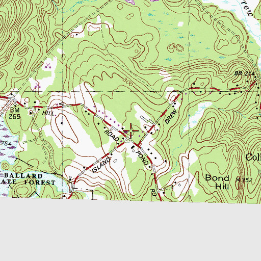 Topographic Map of Derry Fire Department Station 2 Island Pond Road Station, NH