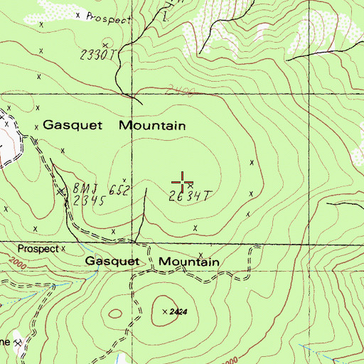 Topographic Map of Gasquet Mountain, CA