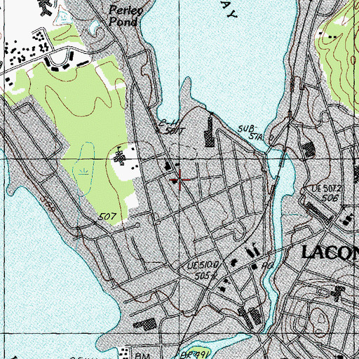 Topographic Map of Laconia Fire Department Central Station, NH