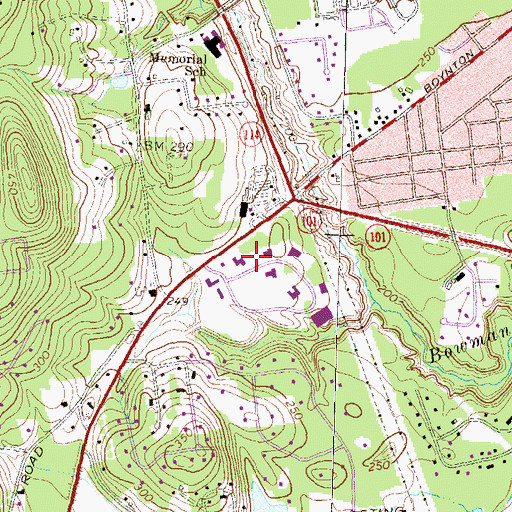 Topographic Map of Bedford Fire Department, NH