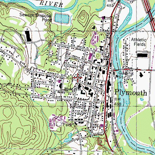 Topographic Map of Plymouth Fire Rescue Department, NH
