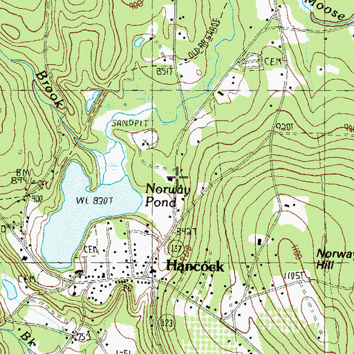 Topographic Map of Hancock Fire and Rescue, NH
