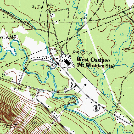 Topographic Map of West Ossipee Fire and Rescue Department, NH