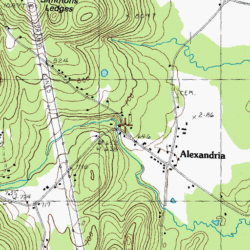 Topographic Map of Alexandria Volunteer Fire Department, NH