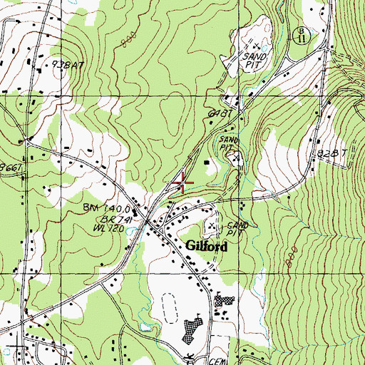 Topographic Map of Gilford Fire Rescue Department, NH
