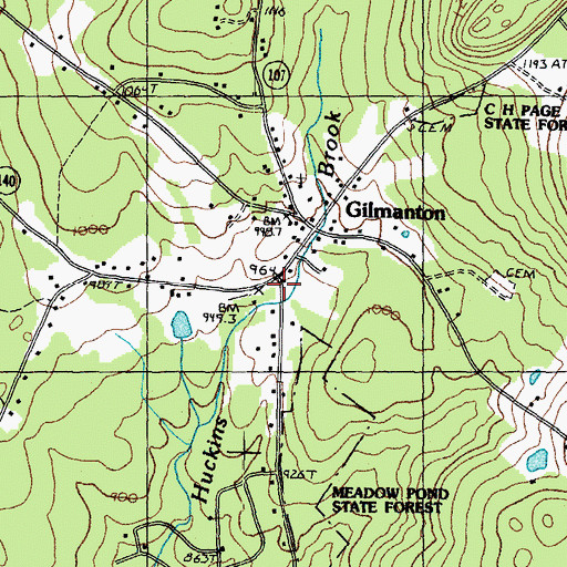 Topographic Map of Gilmanton Fire Department Station 2, NH