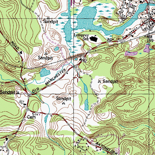 Topographic Map of Raymond Fire Department, NH