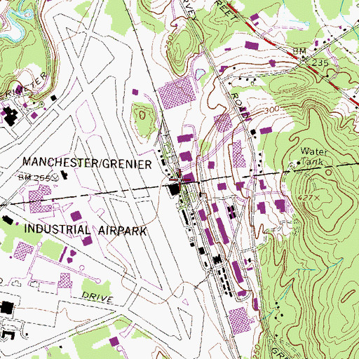 Topographic Map of Manchester - Boston Regional Airport Fire Department, NH