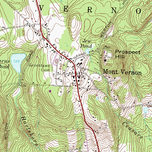 Topographic Map of Mont Vernon Fire Department, NH