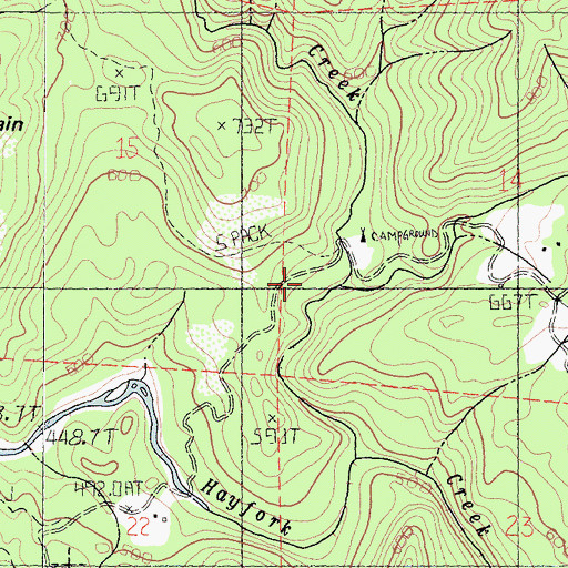 Topographic Map of Gates Creek, CA