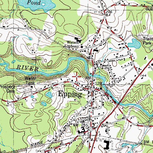 Topographic Map of Epping Fire Department Central Station, NH