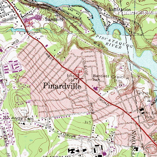 Topographic Map of Goffstown Fire Department Station 19, NH