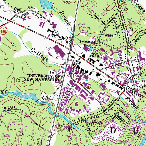 Topographic Map of Durham Fire Department, NH