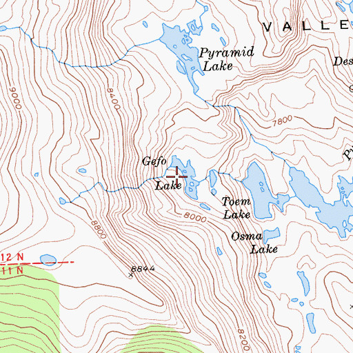 Topographic Map of Gefo Lake, CA