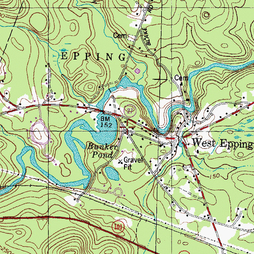 Topographic Map of Epping Fire Department West Station, NH