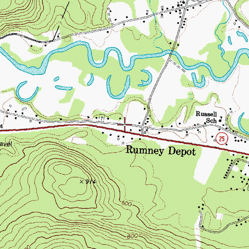 Topographic Map of Rumney Fire Department, NH