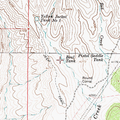 Topographic Map of Beal Tank, AZ
