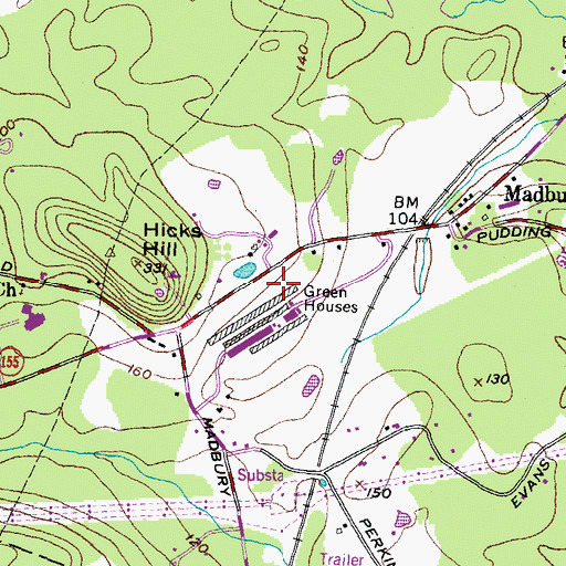 Topographic Map of Madbury Fire Department, NH