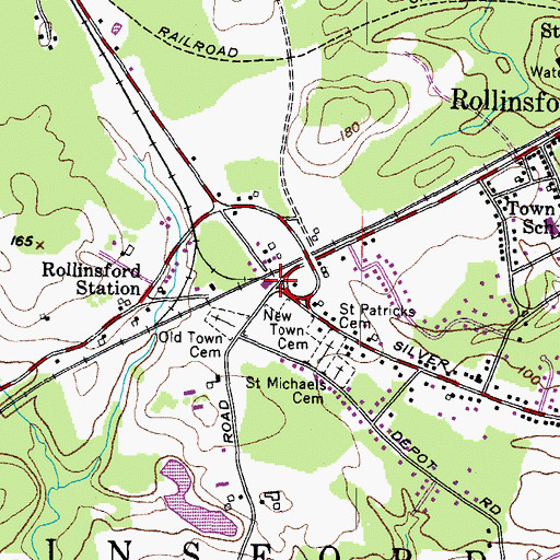 Topographic Map of Rollinsford Fire Department, NH