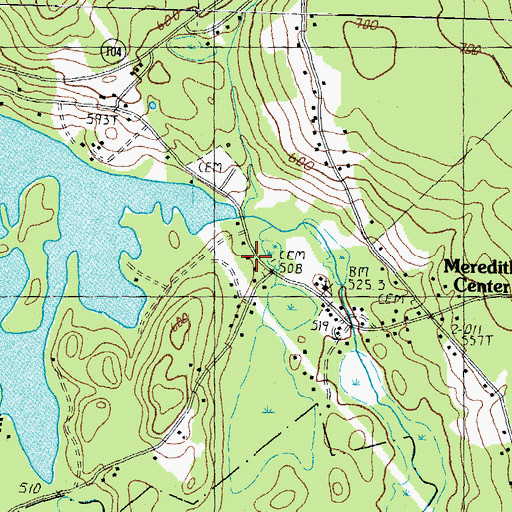 Topographic Map of Meredith Center Fire Station, NH